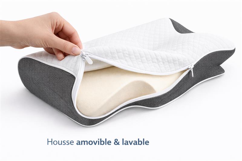 Oreiller Orthopédique "Nuage" – Correction Cervicale & Sommeil Réparateur
