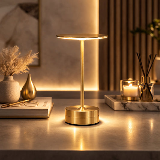 Lampe Signature "Lumière Infinie" – Aluminium Brossé & Contrôle Tactile