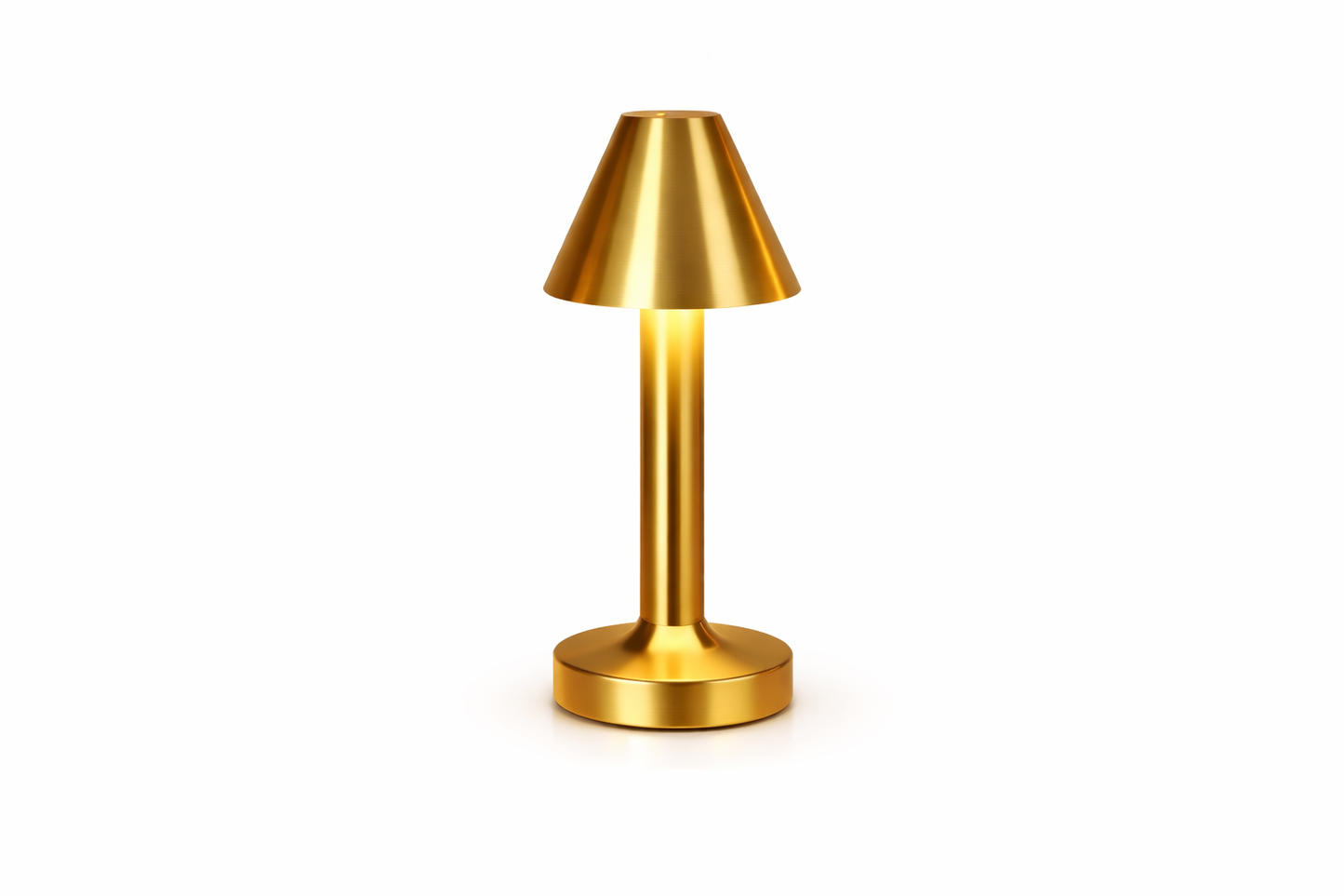 Lampe LED Dôme Élégant – Métal Doré, Tactile & Rechargeable USB‑C
