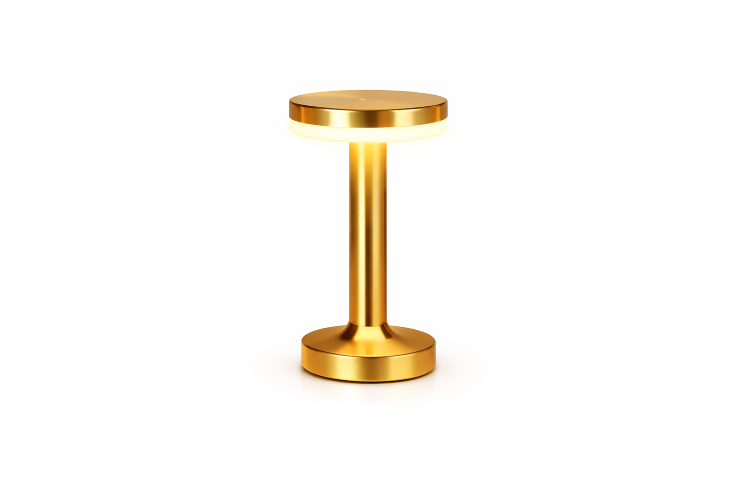 Lampe LED Dôme Élégant – Métal Doré, Tactile & Rechargeable USB‑C