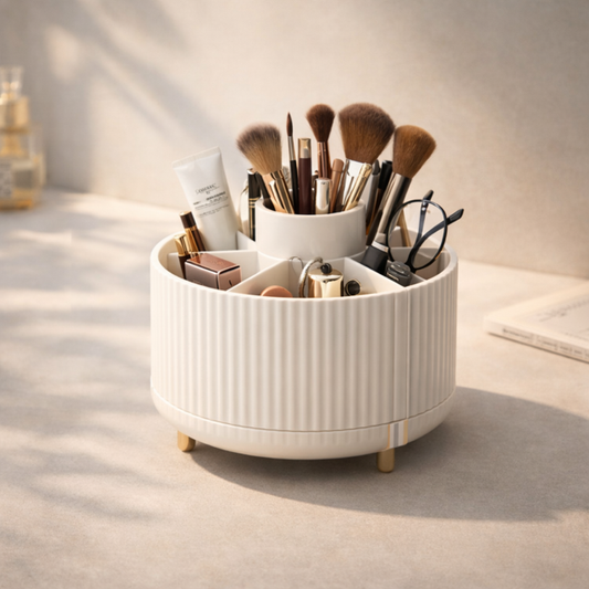 Organisateur Rotatif 360° – Support Multifonction 5 Compartiments (Salle de bain, Bureau, Maquillage & Cuisine)